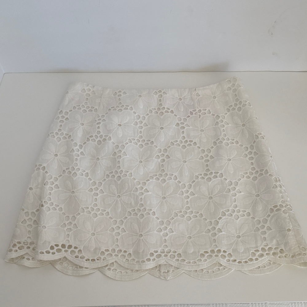 Lilly Pulitzer Cream Floral Mini Skirt